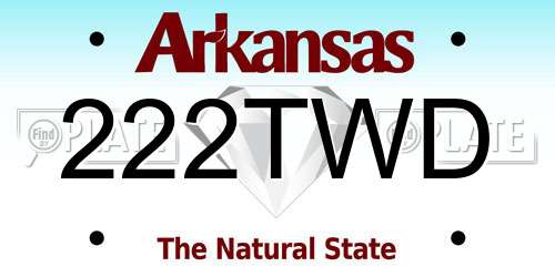 222TWD Arkansas License Plate