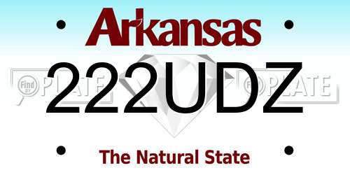 222UDZ Arkansas License Plate