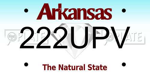 222UPV Arkansas License Plate