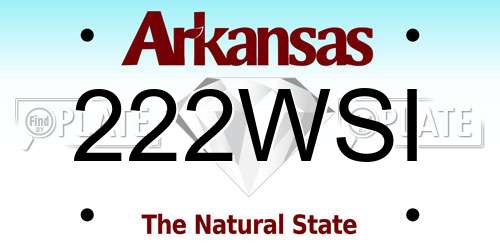 222WSI Arkansas License Plate