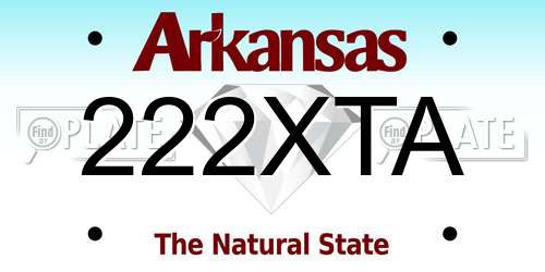 222XTA Arkansas License Plate
