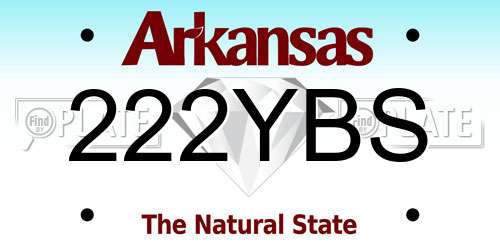 222YBS Arkansas License Plate