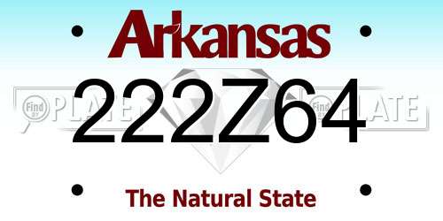 222Z64 Arkansas License Plate