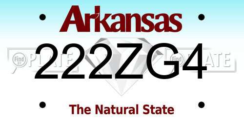222ZG4 Arkansas License Plate