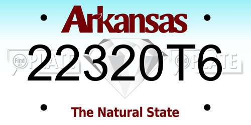 22320T6 Arkansas License Plate