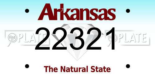 22321 Arkansas License Plate