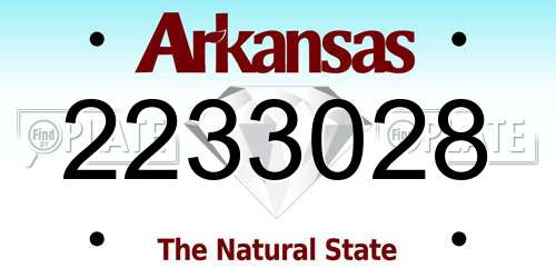 2233028 Arkansas License Plate