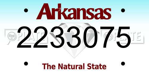 2233075 Arkansas License Plate