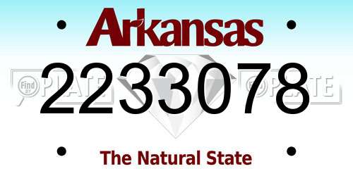 2233078 Arkansas License Plate