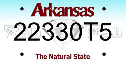 22330T5 Arkansas License Plate
