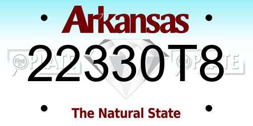 22330T8 Arkansas License Plate