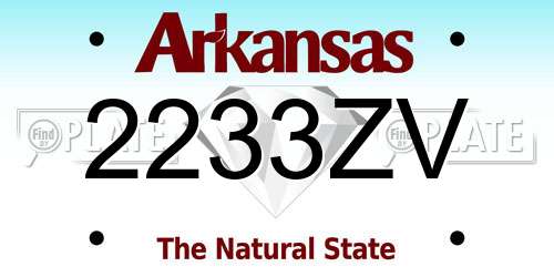 2233ZV Arkansas License Plate