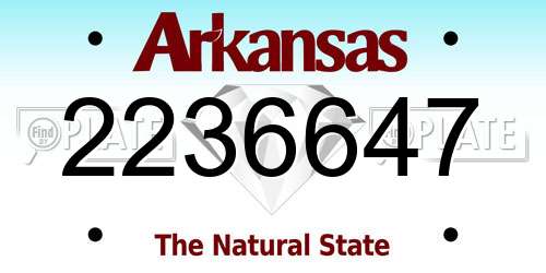 2236647 Arkansas License Plate