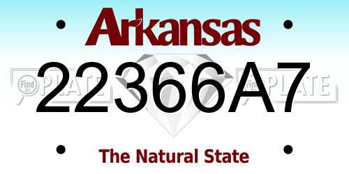 22366A7 Arkansas License Plate