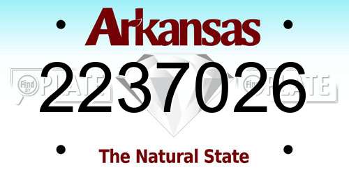 2237026 Arkansas License Plate