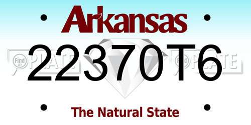 22370T6 Arkansas License Plate