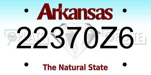 22370Z6 Arkansas License Plate