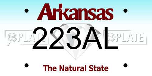 223AL Arkansas License Plate