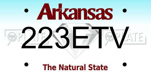 223ETV Arkansas License Plate
