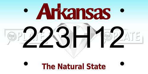 223H12 Arkansas License Plate