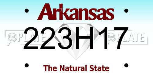 223H17 Arkansas License Plate