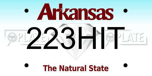 223HIT Arkansas License Plate
