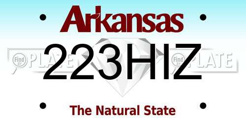 223HIZ Arkansas License Plate