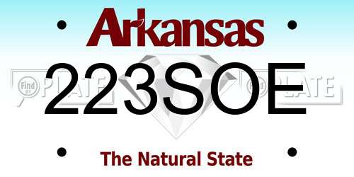 223SOE Arkansas License Plate