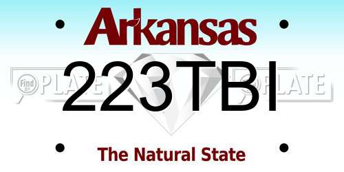 223TBI Arkansas License Plate