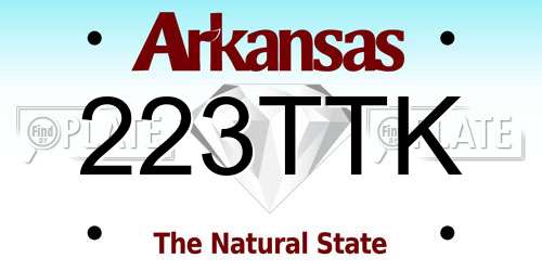223TTK Arkansas License Plate
