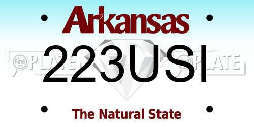 223USI Arkansas License Plate