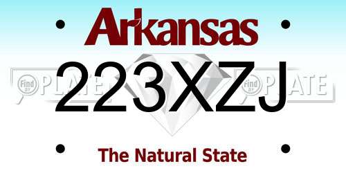 223XZJ Arkansas License Plate