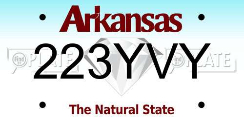 223YVY Arkansas License Plate