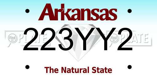 223YY2 Arkansas License Plate