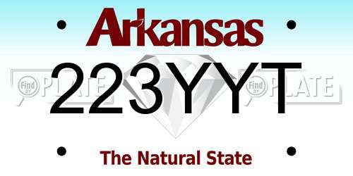 223YYT Arkansas License Plate