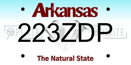 223ZDP Arkansas License Plate