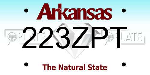 223ZPT Arkansas License Plate