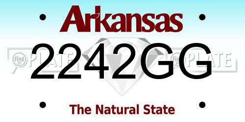 2242GG Arkansas License Plate