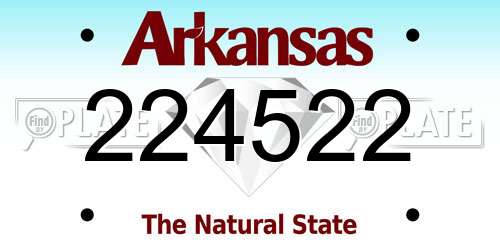 224522 Arkansas License Plate