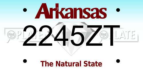 2245ZT Arkansas License Plate