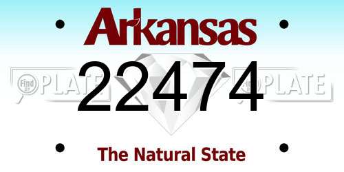 22474 Arkansas License Plate
