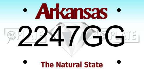 2247GG Arkansas License Plate
