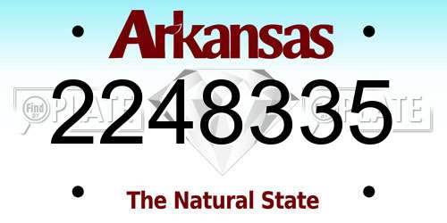 2248335 Arkansas License Plate