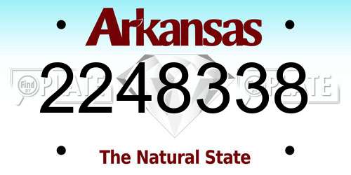 2248338 Arkansas License Plate