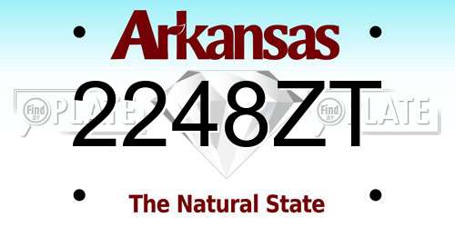 2248ZT Arkansas License Plate