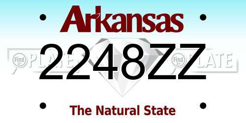 2248ZZ Arkansas License Plate