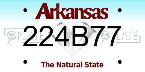 224B77 Arkansas License Plate