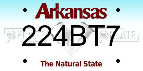 224BT7 Arkansas License Plate
