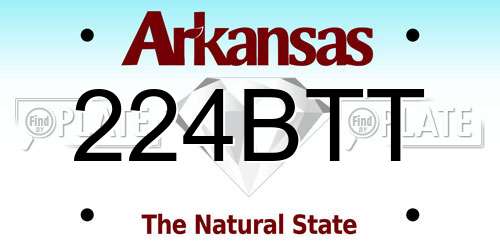 224BTT Arkansas License Plate