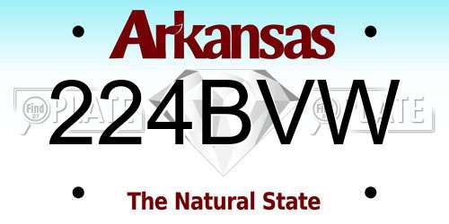 224BVW Arkansas License Plate